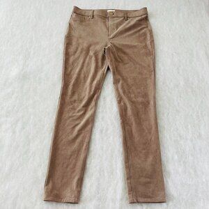 Chico's Womens Tan Beige Mid Rise Straight Leg Stretch Neutral Pants Sz 1 US M